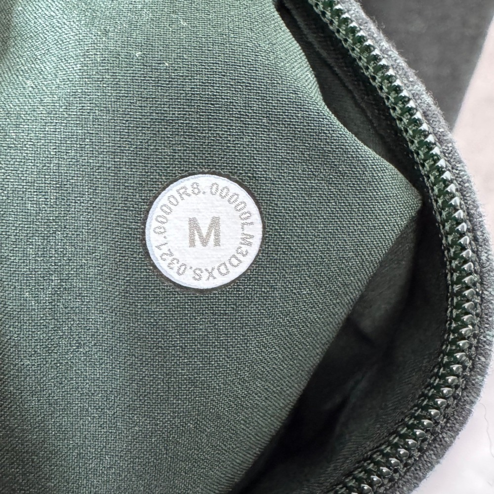 Lululemon Medium Long Sleeve Stretch Shirt Dark Green Heathered Rulu Mock Neck - Picture 9 of 10